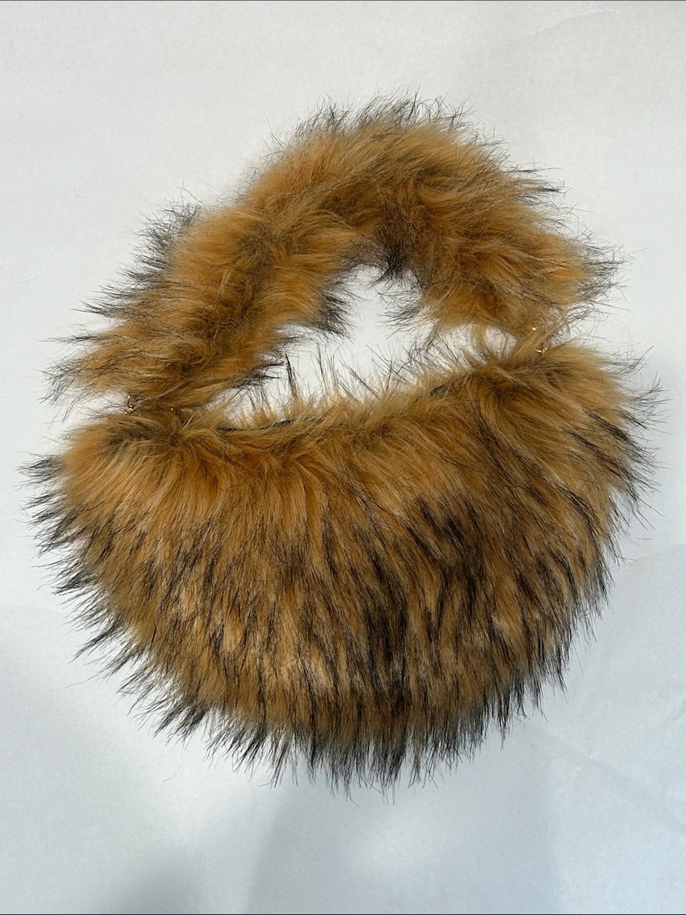 Dolls Kill club exx Faux Fur wild instincts Shoulder Bag Brown with Black Tips